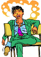 高笑いする中年オヤジ、PNG