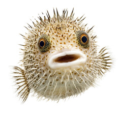 Close-up of a Puffer Fish with Unique Features and Expression