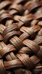 close up view of a woven basket