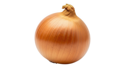 Isolated yellow onion bulb image for cooking and recipes on a black background food photography on transparent background