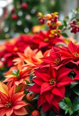 close up of a bunch of red flowers
