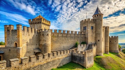Obraz premium medieval fortress walls, stone castle, fortress architecture, defensive system