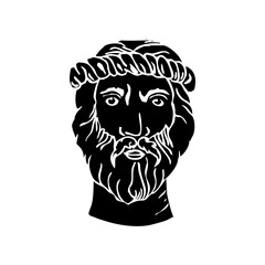 Tiger Head Vector Illustration in Black Silhouette Style