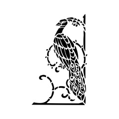 Ornamental Corner Bird Design for Classic Borders and Vintage Frames