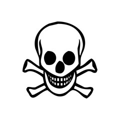 Skull and Crossbones Icon – Toxic Danger Warning Vector