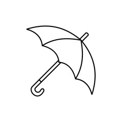 Minimalist Umbrella Line Icon – Weather and Rain Symbol Vector