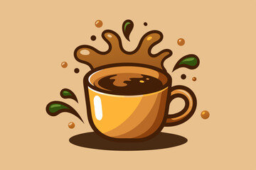 splashins coffee cup vector sign