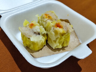 Dimsum The food menu at the Mie Gacoan restaurant, which has a soft texture and a strong taste.
