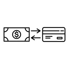 Cash to Card Icon - Money Transfer and Payment Symbol for Finance and Banking Apps