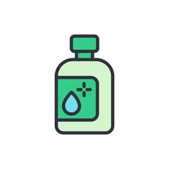 Illustration Of A Bottle Of Sanitizer With A Drop Icon