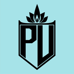 PU Logo with Elegant Crown Symbol and Shield