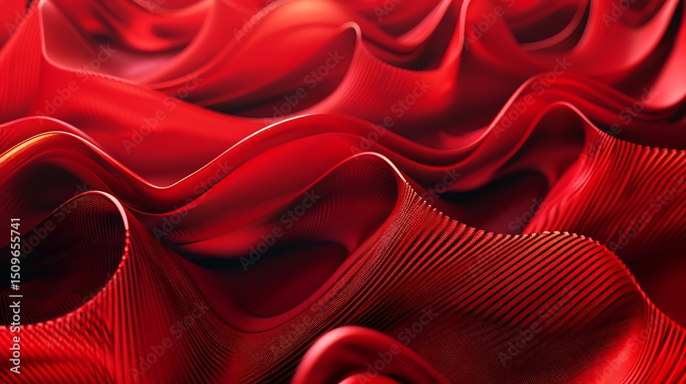  abstract red waves with a textured surface create a dynamic and elegant background