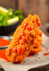close up of food on a plate with sauce