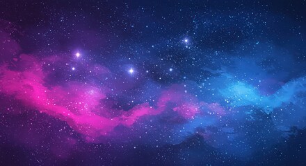 Fototapeta premium Cosmic Nebula: A Celestial Tapestry of Pink and Blue
