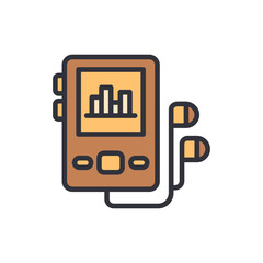 Isolated Portable Audio Player With Graphic Equalizer And Earphones