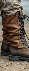 close up of a pair of boots on the ground