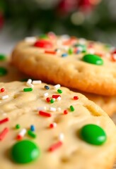 close up of two cookies with sprinkles