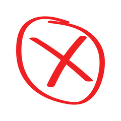 Fototapeta premium Brush Stroke Red Cross with Circle