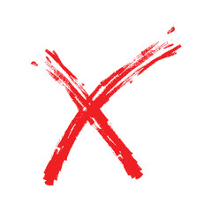 Bold Red Brushstroke Cross