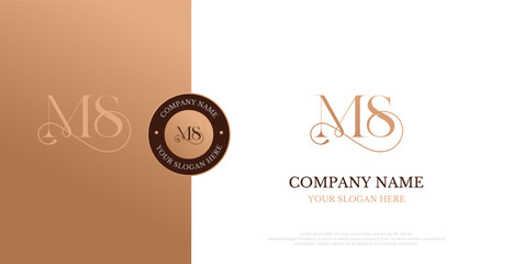 Initial MS Logo Design Vector 