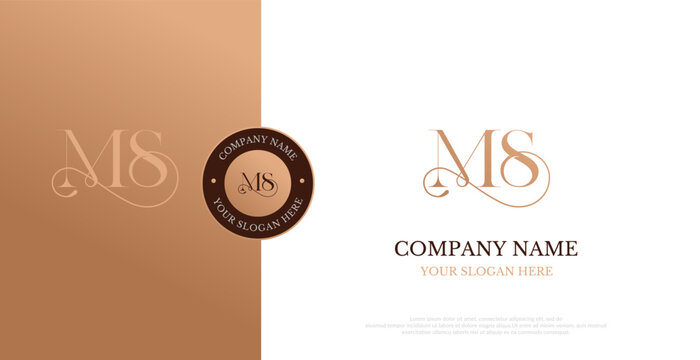 Initial MS Logo Design Vector 