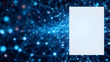 Abstract Network Background with White Space for Text Featuring Digital Technology and Communication Flow