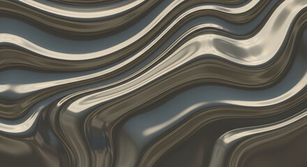 Obraz premium Abstract Metal Surface with Reflections and Fluid Lines