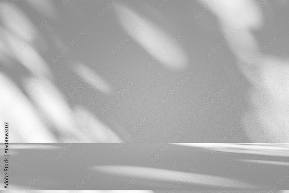 Leinwandbilder wall interior background, studio and backdrops show products.with shadow from window color white and