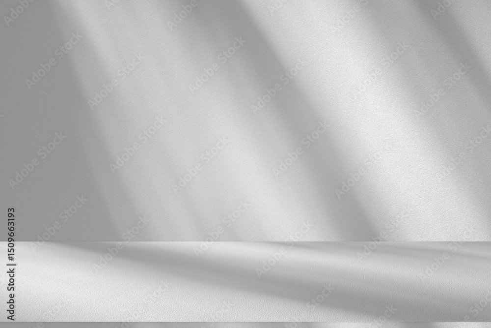 Leinwandbilder wall interior background, studio and backdrops show products.with shadow from window color white and