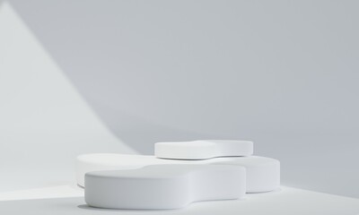 Minimal product placement. podium display for product presentation. 3d illustration