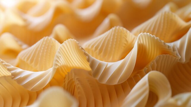 Naklejki Contemporary geometric AI generated pasta design featuring kinetic generative textures and tactile food art