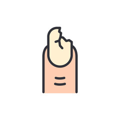 Stylized Illustration Of A Damaged Fingernail On A Transparent Background
