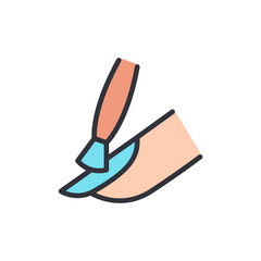 Stylized Nail Polishing Illustration On A Transparent Display Format