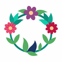 Floral crown vector illustration