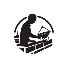 construction vector silhouette clip art logo design illustration