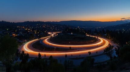 Winding Road at Dusk