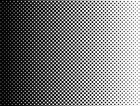 Dotted halftone gradient texture. Vanishing polka dot background. Repeating dots gradation pattern background. Black fading comic pop art overlay backdrop. Raster effect wallpaper