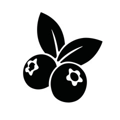 Blueberry silhouette, vector silhouette of a fruit on a white background