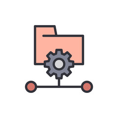 Conceptual Illustration Of Data Management System With Automated Folder Settings