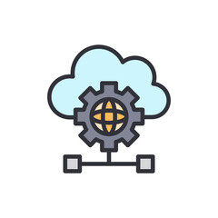 Cloud Technology And Global Network Integration Illustration Concept