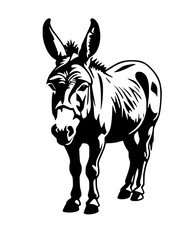 Obraz premium donkey cartoon illustration on white background.