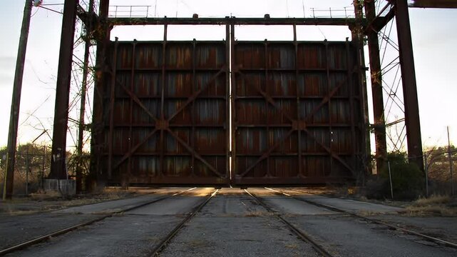 Empty industrial warehouse interior view