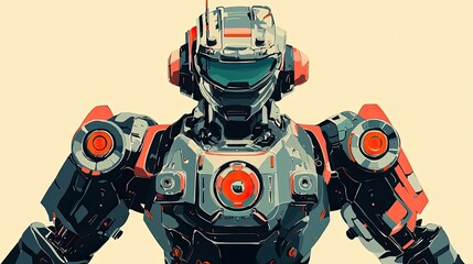 Detailed illustration of a futuristic robot.