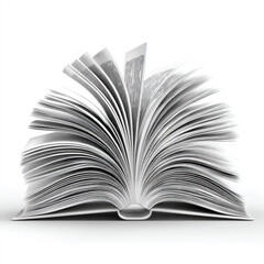 Blank Open Book Isolated
