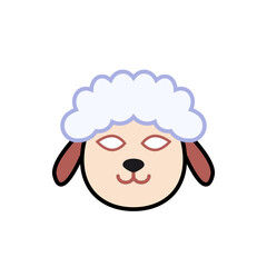 Cartoon Illustration of a Sheep Mask