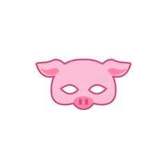 Cartoon Illustration of a Pig Mask