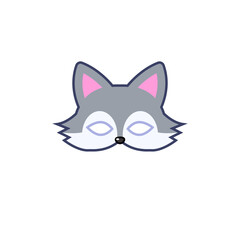 Obraz premium Cartoon Illustration of a Wolf Mask