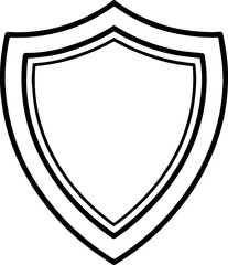 shield outline vector illustration simple design line art
