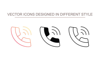Phone Call icon design with white background stock illustration