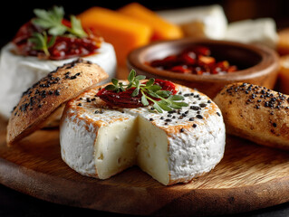 A close-up of white cheese showcasing its texture
